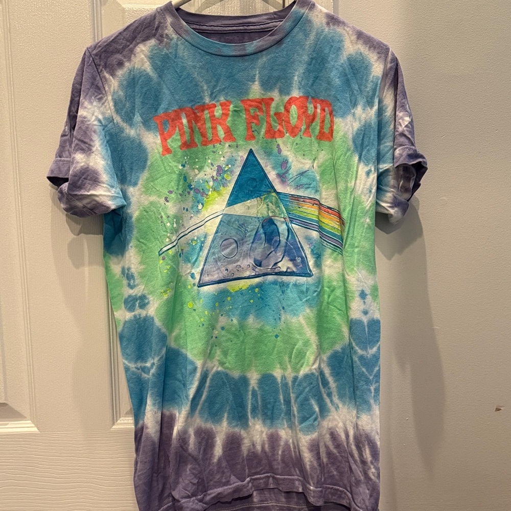 Liquid Blue Tie-Dye Shirt with Blue and Purple Hues. Size small